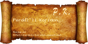 Perdéli Koridon névjegykártya